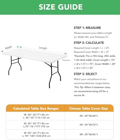 Fitted Tablecloth Rectangle Table Cloths with Elastic, 4 ft, White, 6 Pack - Image 5