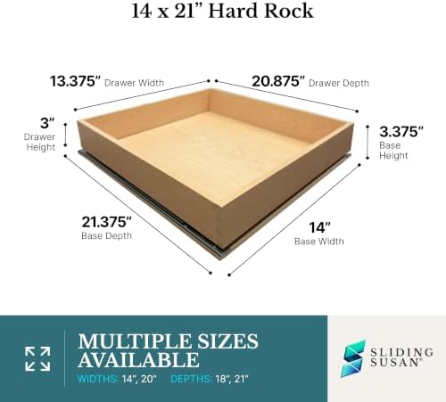 SlidingSusan HardRock MDF Pull-Out Cabinet Drawer Organizer 14"W x 21"D - Image 3