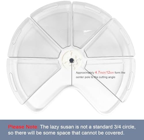 Leeden Lazy Susan Organizer for 26" Diameter Corner Lazy Susan, Plastic Kitchen Cabinet Storage Bins with Handle, 4 Packs, 1/8 Wedge - Food Safe, BPA Free - Image 2