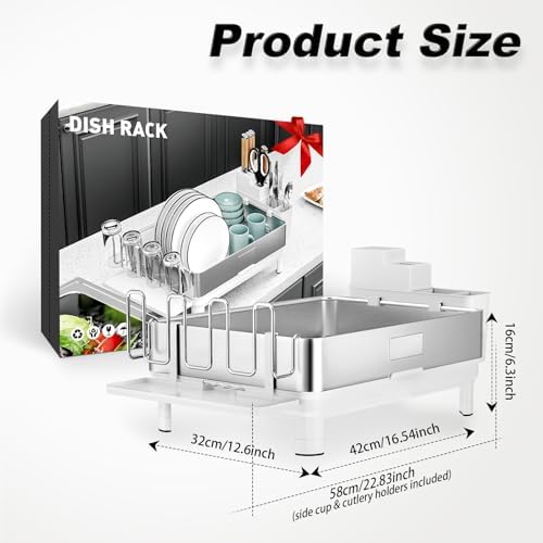 Dish Drying Rack, 304 Stainless Steel Dish Racks for Kitchen Counter - Image 2