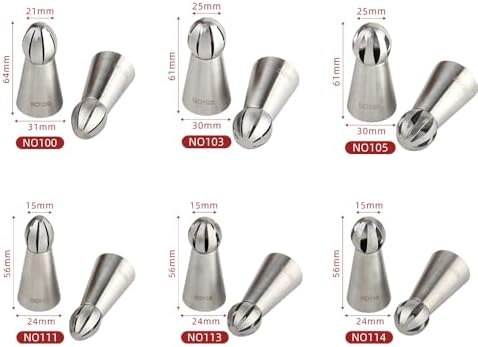 10 Pcs Stainless Steel Ball Twist Flower Icing Tips Set for Cupcakes - Image 7