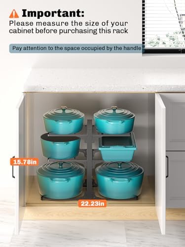 MUDEELA 6-Tier Heavy Duty Pots and Pans Organizer under Cabinet, 13.78" H - Image 2