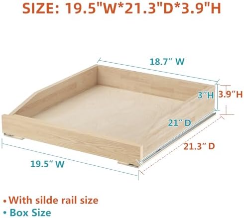 Pull Out Cabinet Drawer 19½” W x 21” D, Soft Close Pull Out Cabinet Organizer, Bottom Assembly - Image 3