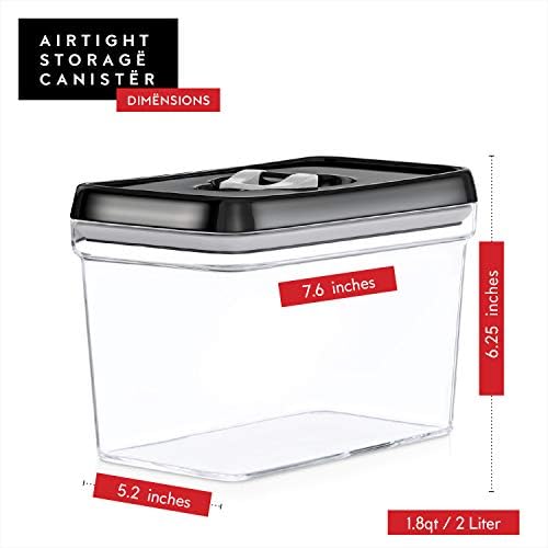 DWËLLZA KITCHEN 6 Airtight Food Storage Containers - Pantry Snacks Kitchen Container, and 4 Piece Baking Supplies, 4LB Sugar & Flour Canisters for Pantry Organization and Storage - Image 5