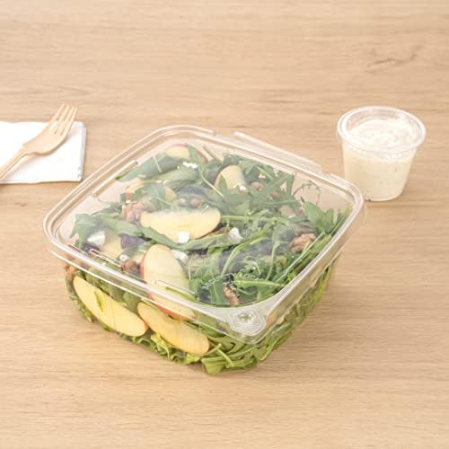 Restaurantware Tamper Tek 64 Ounce Take Out Containers 100 Tamper-Evident Deli Containers - Hinged Lid Freezable Clear Plastic Meal Prep Containers Disposable For Carry Out Or Lunches - Image 4