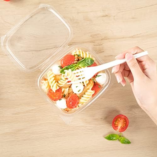 Restaurantware 16 oz Rectangle Clear Plastic Deli Snack Container, 100 Pack - Image 5