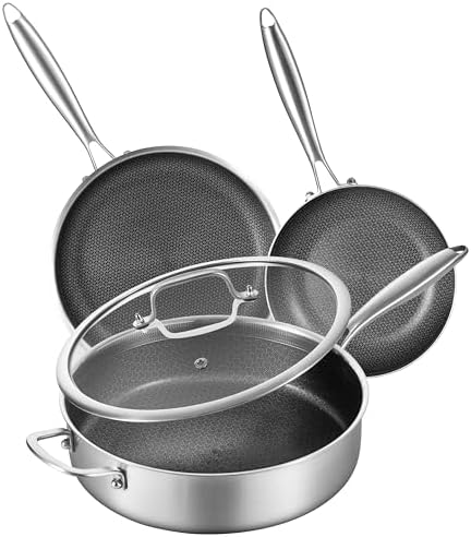 LOLYKITCH 6 QT Saute Pan with Lid & 8-10'' Frying Pans | Detachable Handle by LolyKitch