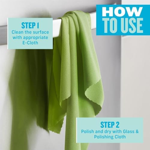 E-Cloth Glass & Polishing Cloths, Premium Microfiber Glass Cleaner, Great for Windows, Glass and Mirrors, Washable and Reusable, 100 Wash Guarantee, Assorted Colors, 8 Pack - Image 2
