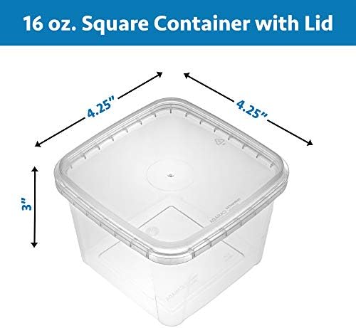 NYHI 16 oz Deli Containers with Lids 20 Pack, Square Clear Plastic Containers with Lids BPA Free, Airtight Soup Containers with Lids for Meal Prep, Take Out & Food Storage - Image 4