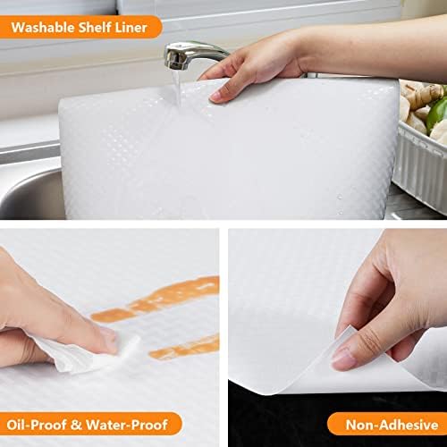 Shelf Liner Non Slip,Kitchen Cupboard Drawer Fridge Mat White 23.6"× 78.7" - Image 4
