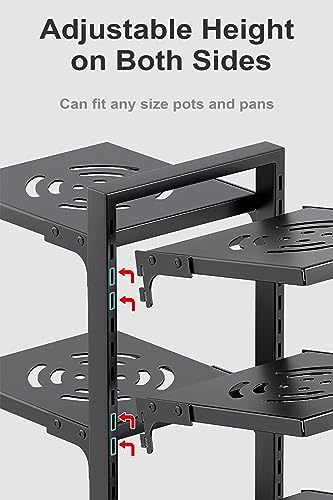 Pots and Pans Organizer for Cabinet, Heavy Duty Pot Pan Rack under Sink Organizers and Storage，Kitchen Cabinet Organizer with 7 Tiers - Image 2