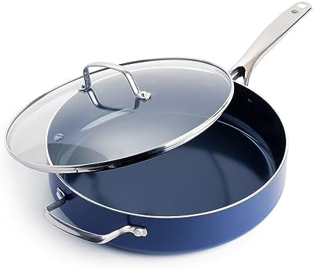 Blue Diamond 10 Piece Diamond Infused Ceramic Nonstick Cookware Set with 5QT Saute Pan and Helper Handle - Image 5