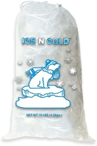 Ice Bags with Drawstring Closure | 10lb, 300ct/cs | 41 mic Thickness | Portable Storage and Freezer Keeper
