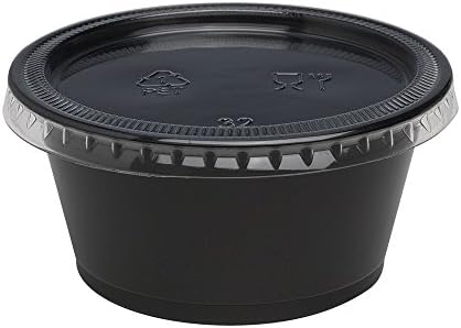 Dixie 3.25 oz. Plastic Portion Cup by GP PRO (Georgia-Pacific), Black, PP325BLACK, 2,400 Count (200 Cups Per Sleeve, 12 Sleeves Per Case) - Image 2
