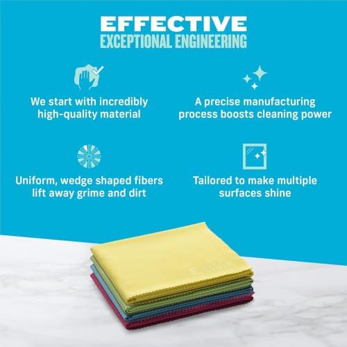 E-Cloth Glass & Polishing Cloths, Premium Microfiber Glass Cleaner, Great for Windows, Glass and Mirrors, Washable and Reusable, 100 Wash Guarantee, Assorted Colors, 8 Pack - Image 6