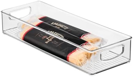 iDesign Slim Extra Long Clear Storage Bin | Narrow, Stackable, Kitchen or Pantry Organizer by iDesign