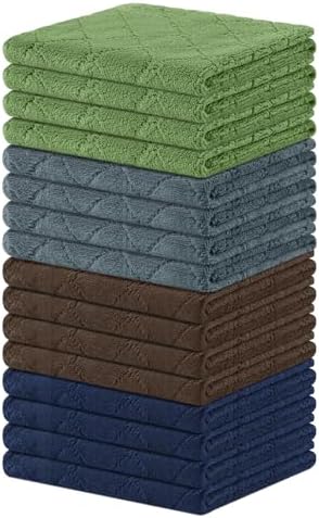Homaxy Super Soft Absorbent Coral Velvet Dish Cloths 16 Pack, 13" x 19" by Homaxy