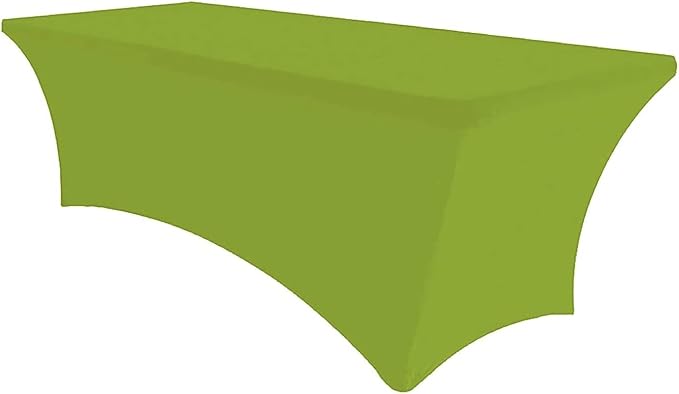 MDS® Pack of 15 Spandex Tablecloth 4FT Tight Fitted Stretch Table Cover – Washable Wrinkle-Free Reusable Elastic Patio Tablecloth for Wedding, Party, Banquet, Trade Show, Event Décor - Apple Green by MDS