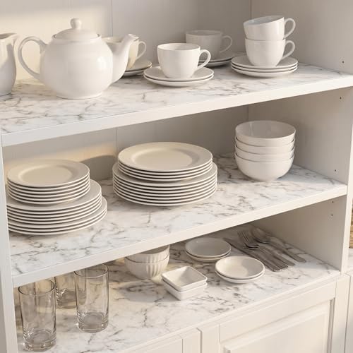 Coavas Shelf and Cabinet Liner, Easy Cut Protective (Marble, 12 in x 20 ft) - Image 5
