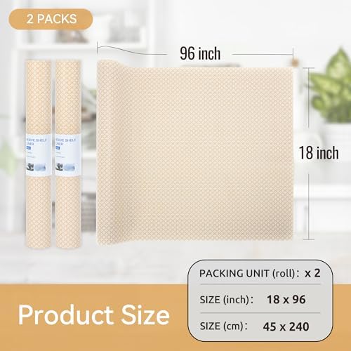 FIFTY FEET 18"x96" Non-Adhesive Shelf Liner for Kitchen Cabinets and Drawers, Washable Non-Slip PVC Cabinet Liner (Yellow Circle)(2 Roll) - Image 5