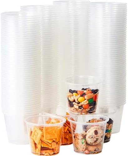 Leakproof, BPA Free 5.5 oz Souffle Cups 200 PK. Stackable Portion Containers for Sampling, Salad Dressing, Sauces, Jello Shots. Plastic Food Prep Supplies for Restaurant, Cafe, Catering, Deli, Party by FoodRestaurantSupplies