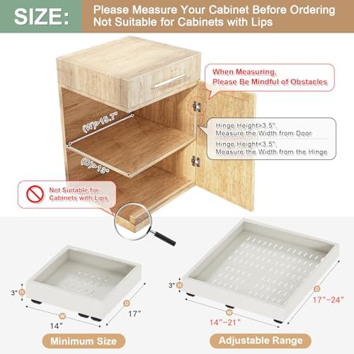 Fokyfok 2Pc Pull out Cabinet Organizer,14"-21"W,17"-24"D,Expandable - Image 2