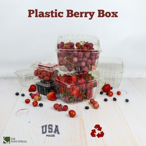 75 Pack - Quart Berry/Produce Basket - Vented Plastic Containers - for Tomatoes, Peppers, Grapes, Clementines - Image 2