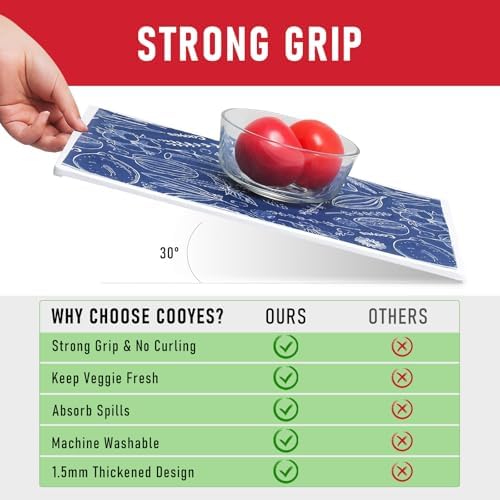 Cooyes Fridge Bin Liners, 12 Pack Refrigerator Liners with Non-Slip Particles, Drawer Mats for Kitchen Cabinets, Breathable Cloth Material, Washable, Keep Produce Fresh Longer - Image 4