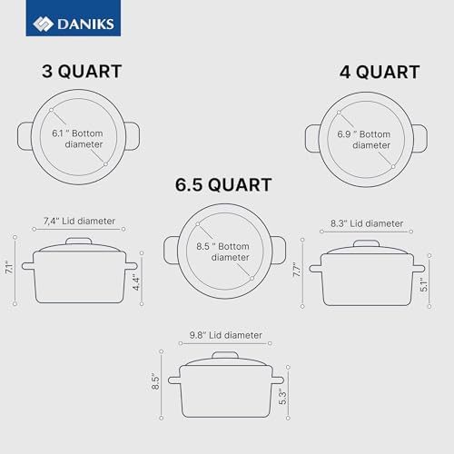 Daniks Oslo 10-Piece Stainless Steel Cookware Set with Glass Lids, Includes Saucepan and Frying Pan with Lid, Tri-Ply Bases for Even Heating, Induction Compatible, Dishwasher Safe, Bakelite Handles - Image 3