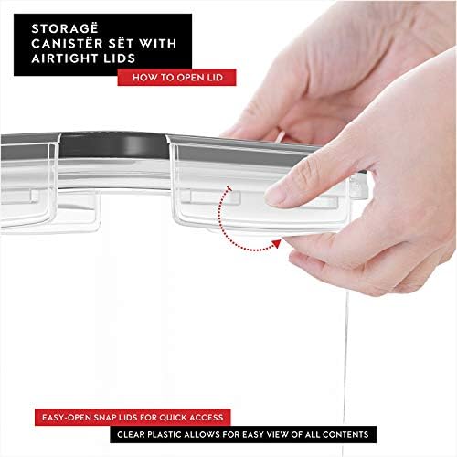 DWËLLZA KITCHEN Airtight Food Storage Container Set - 8 Pieces 1.4L - Plastic BPA Free Kitchen Pantry Storage Containers with Lids - Dishwasher Safe - Include 8 Labels - Keeps Food Fresh & Dry - Image 3