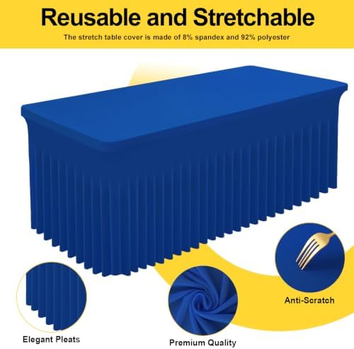 Smiry Spandex Elastic Fitted Table Cloth Skirt for 4FT Rectangle Table - Image 2