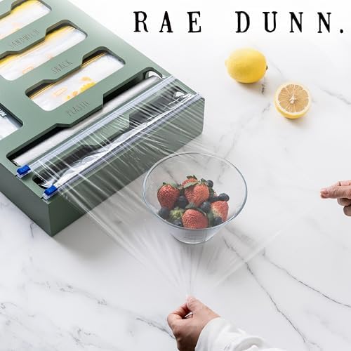 Rae Dunn Bamboo Bag Organizer for Kitchen Drawer - Durable Wood Organizer for Kitchen Storage - Holds Gallon, Quart, Snack, Sandwich Size Baggies, Plastic Wrap and Foil - Image 7