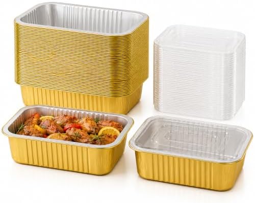 JARDLITE 40 Pack 3 LB Aluminum Pans with Lids Heavy Duty by AluminumFoilPanswithLids