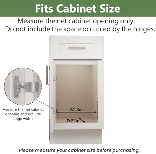 2 Tier Individual Pull Out Cabinet Organizer 7½" W x 21½" D, Heavy Duty Cabinet Pull Out Shelves, Slide Out Drawers Organization for Kitchen Cabinets Bathroom - Image 4