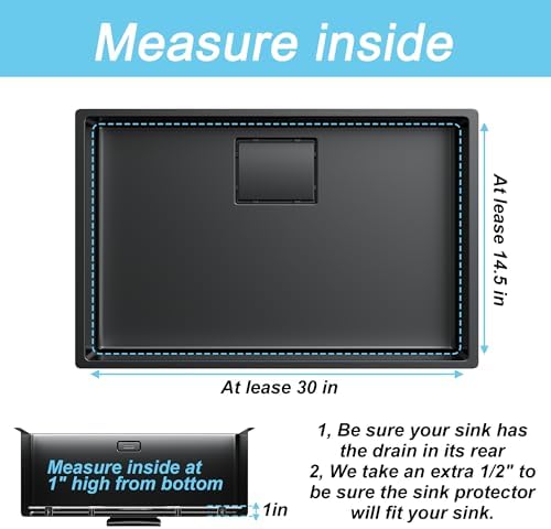 Sink Protectors for Kitchen Sink,Large Sink Rack,Stainless Steel Sink Grid for Bottom of Sink 28.6"X 14",Metal Sink Grate with Strainer,Rear Drain for Single Bowl with Corner Radius,1 pack - Image 4