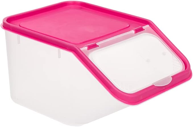 Invero® 4x Set of Kitchen Dry Food Storage Plastic Tub Containers with Scoop ideal for Pasta, Cereal, Rice, Pet Food and more - Image 8