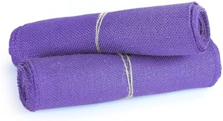 MDS® Pack of 12 Natural Burlap Table Runner, 12 x 108 Inch, Jute Rustic Farmhouse Boho Table Decor for Wedding Reception, Dining Table, Bridal Shower, Baby Shower & Party Decorations - Lavender - Image 5