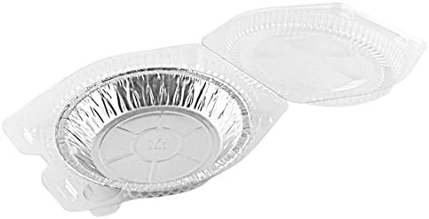 Pactogo 6" Aluminum Foil Mini Pie Pans - Disposable Small Baking Tin Plates with Clear Hinged Containers (Pack of 200 Sets) - Image 3