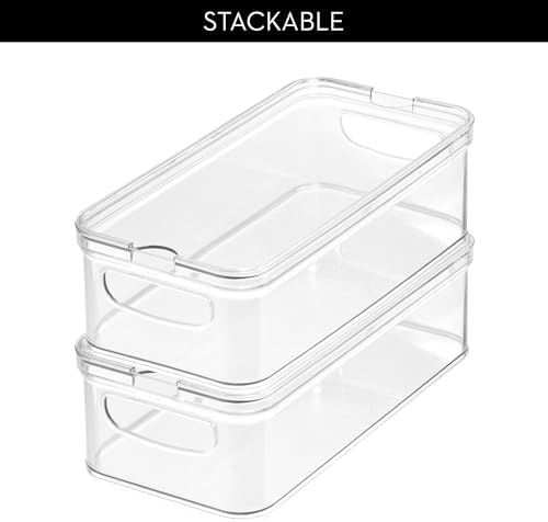 iDesign Stackable Fridge Organizer Bins with Lids for Fresh Produce - Set of 3 - Clear - Image 6