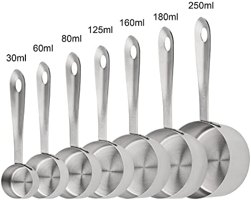 Measuring Cups and Spoons Set, 18/8 Stainless Steel Measuring Cups and Spoons, Metric & US Metal 7 Kitchen Measure Cups & 6 Measuring Spoons, Baking Measuring Tools Set 13 - Image 6