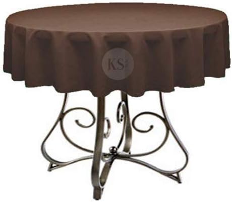 Round 72-Inch Polyester Tablecloth - Available in Over 45 Colors, Ideal for Restaurants and Versatile Event Overlays Choose from Classic White, Elegant Black, and More! (Brown) by KS+Linens