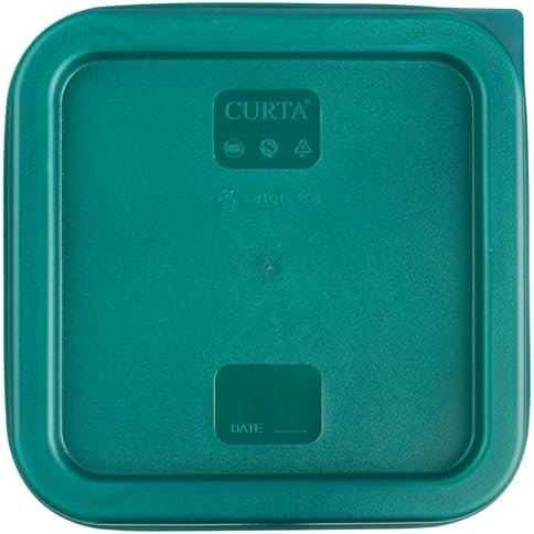 CURTA 4 Pack Food Storage Container with Green Lid - NSF Listed Commercial Grade in 2.0 Qt - Square, Clear, Polycarbonate - Image 7
