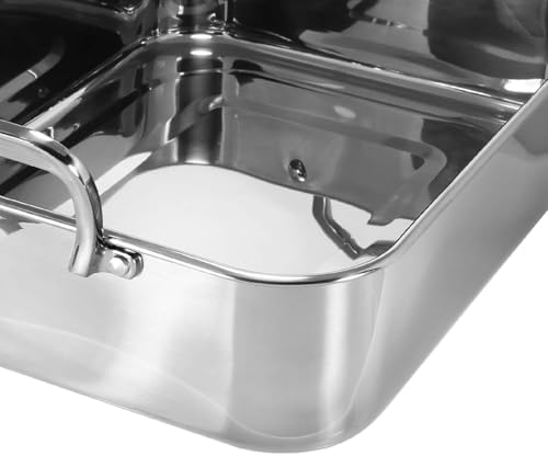 Chantal Stainless Steel Roasting Pan with Non Stick Roasting Rack, 15.5"x12.25"x4" (SL60-38RKC) - Image 3