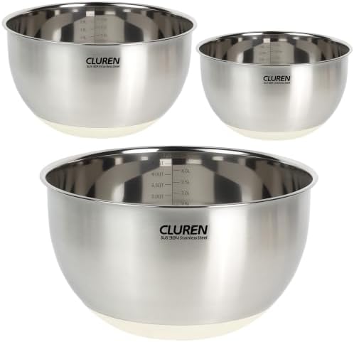 304 Stainless Steel Mixing Bowls Set, 3-Piece (1.5, 3 & 5 QT) by FocusOnReliability
