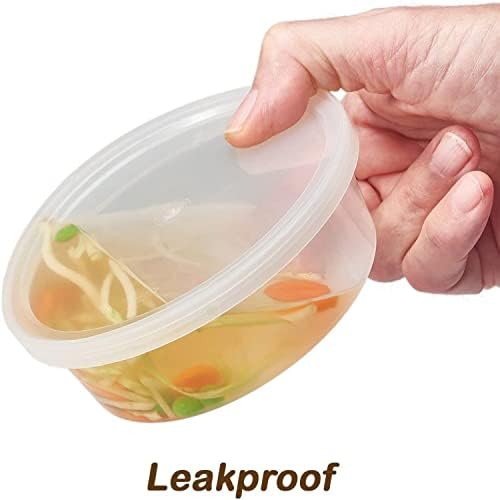 Deli Containers with Lids 8oz - Disposable Leakproof Food Storage Cups - Microwaveable Takeout Food Storage Containers Container - Set of 120 - Image 2