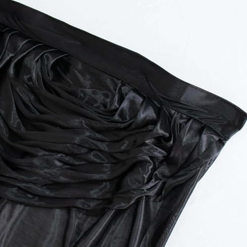 Efavormart Black Satin Double Drape Table Skirt for Kitchen Dining Catering Wedding Birthday Party Decorations Events 21ft - Image 6