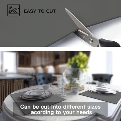 Silicone Mats for Kitchen Counter, 47.3"x23.6"(120cmx60cm) Large Heat Resistant Mat Kitchen Island Waterproof 2MM Thick Countertop Protector Mat Nons-slip Extra Large Counter Mat, Translucent Black - Image 6