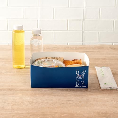 Restaurantware Bio Tek 8.4 x 6.1 x 3.5 Inch Burger Trays 100 Disposable Paper Food Trays - Sustainable Sturdy Frenchie Paper Movie Snack Trays For Meals Snacks And Baked Goods - Image 3