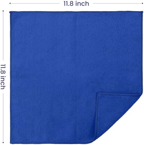 SIFANGKE Microfiber Cleaning Cloth, 12 Pack RoyalBlue Cleaning Rags for Housekeeping, Reusable Microfiber Towels for Car, Kitchen, Bathroom and Household Cleaning Supplies, 11.8"X11.8" - Image 2