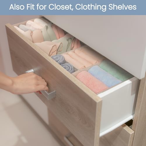 Criusia Drawer Organizer Clothes, 24 Pack Underwear Drawer Organizers, Foldable Closet Organizers and Storage Dresser Drawer Dividers Clothing Organizer for Clothes, Socks, Scarves, Bra, Ties (Beige) - Image 5